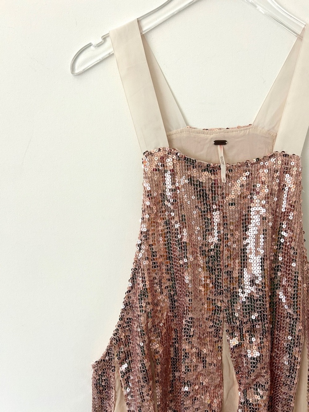 Free People Shimmering Lines Clay Punk Sequin Mini Dress Festival Size Small - Picture 7 of 15